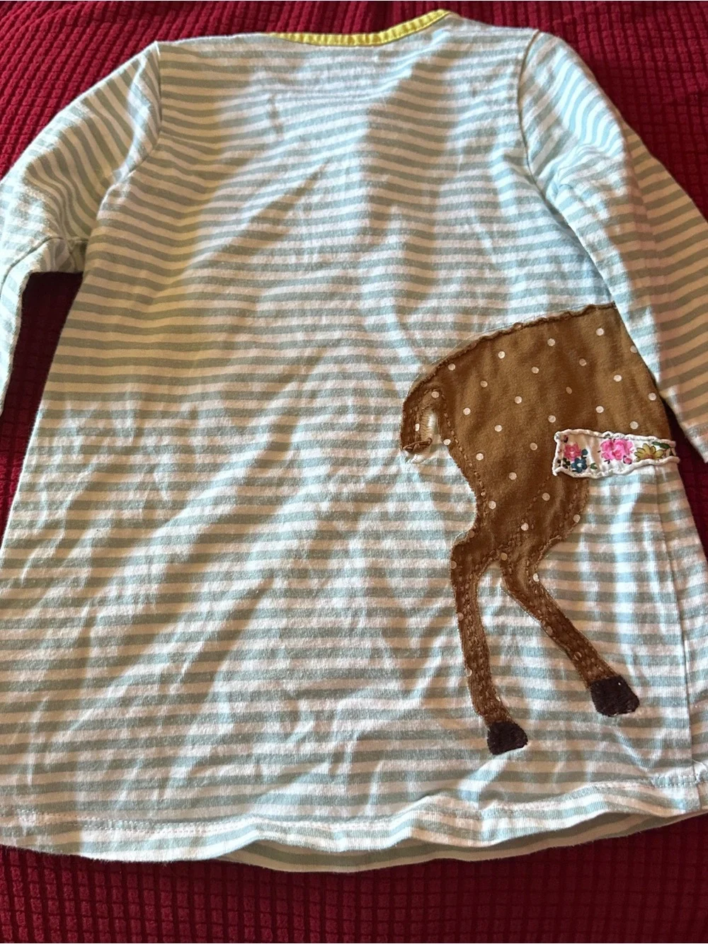 Baby Boden brown deer dress fair stains, size 6-12 months